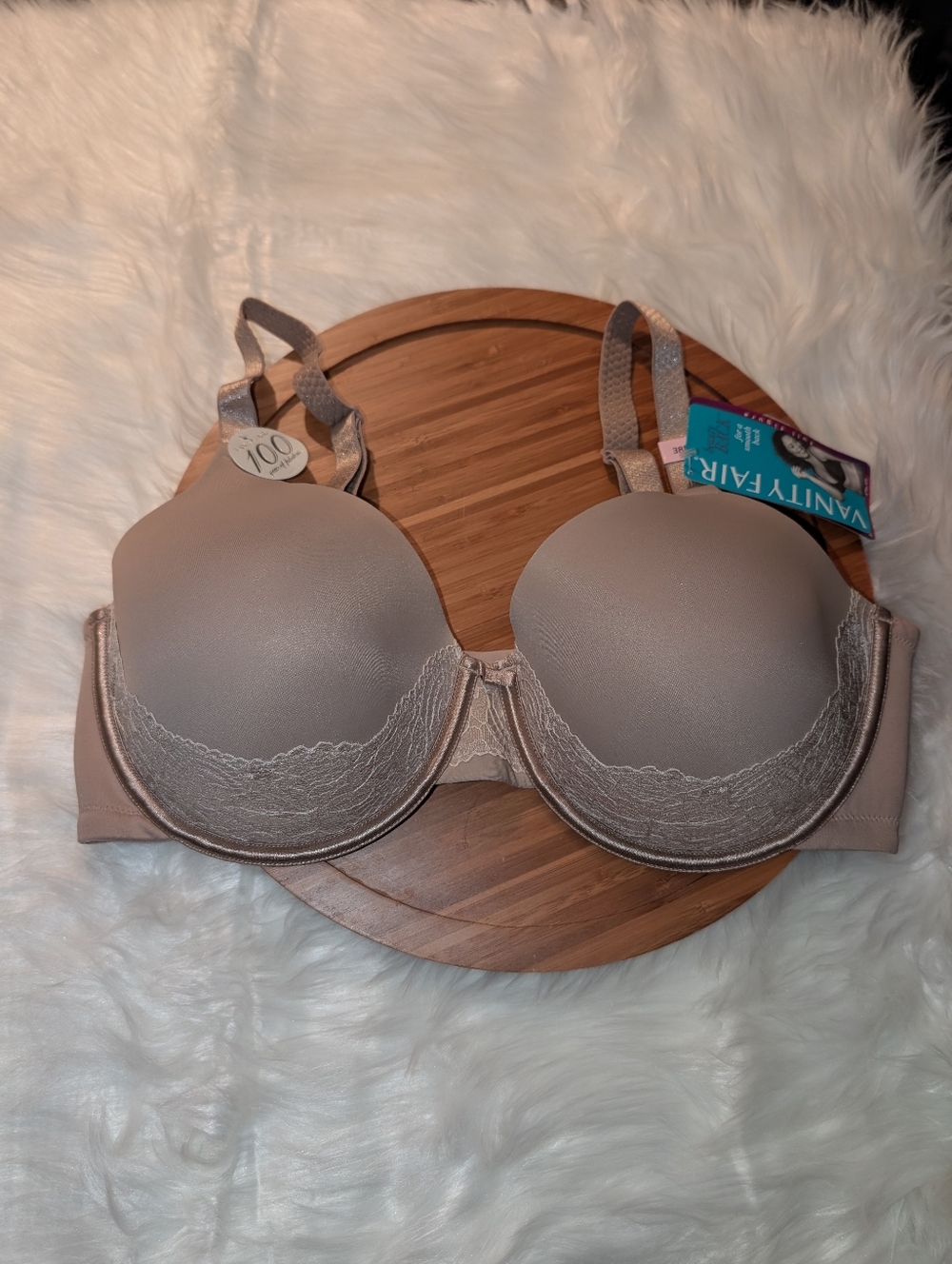 Vanity Fair Nude Lace-Trim Underwire T-Shirt Bra